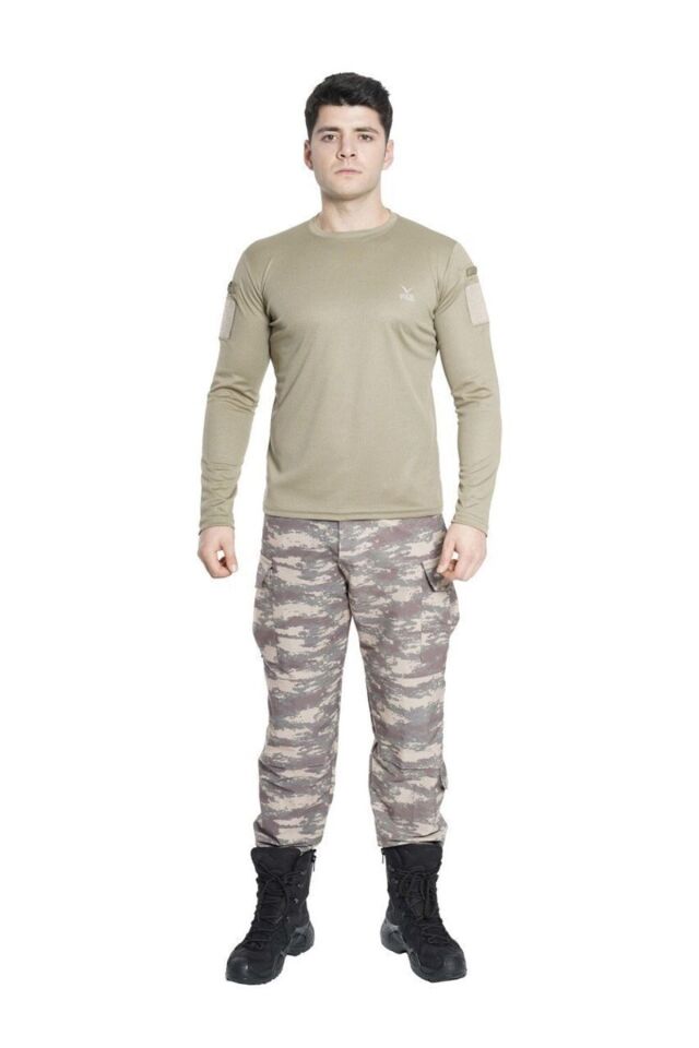 Tactical Uzun Kollu Bisiklet Yaka T-shirt