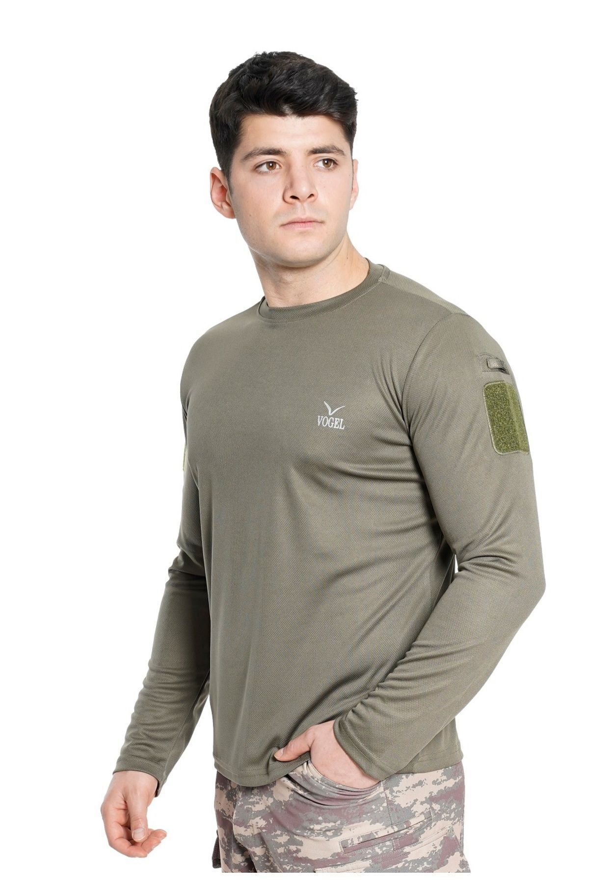 UZUN KOL BİSİKLET YAKA TAKTİK T-SHIRT