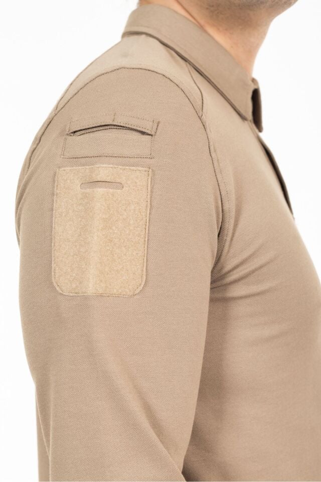 Polo Yaka Uzun Kollu Takti̇k T-shirt