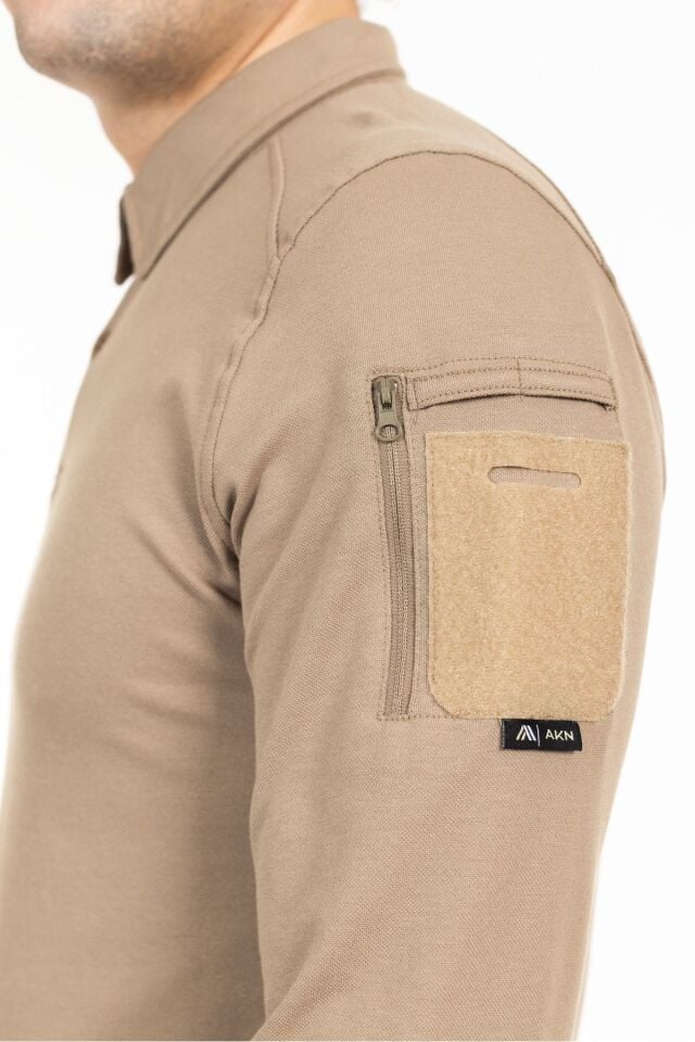 Polo Yaka Uzun Kollu Takti̇k T-shirt