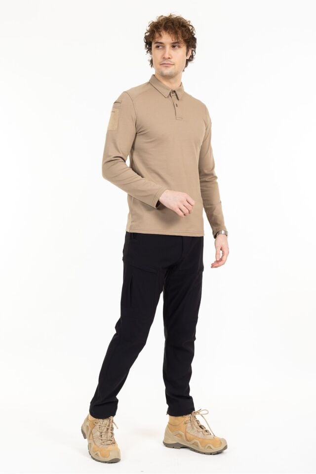 Polo Yaka Uzun Kollu Takti̇k T-shirt